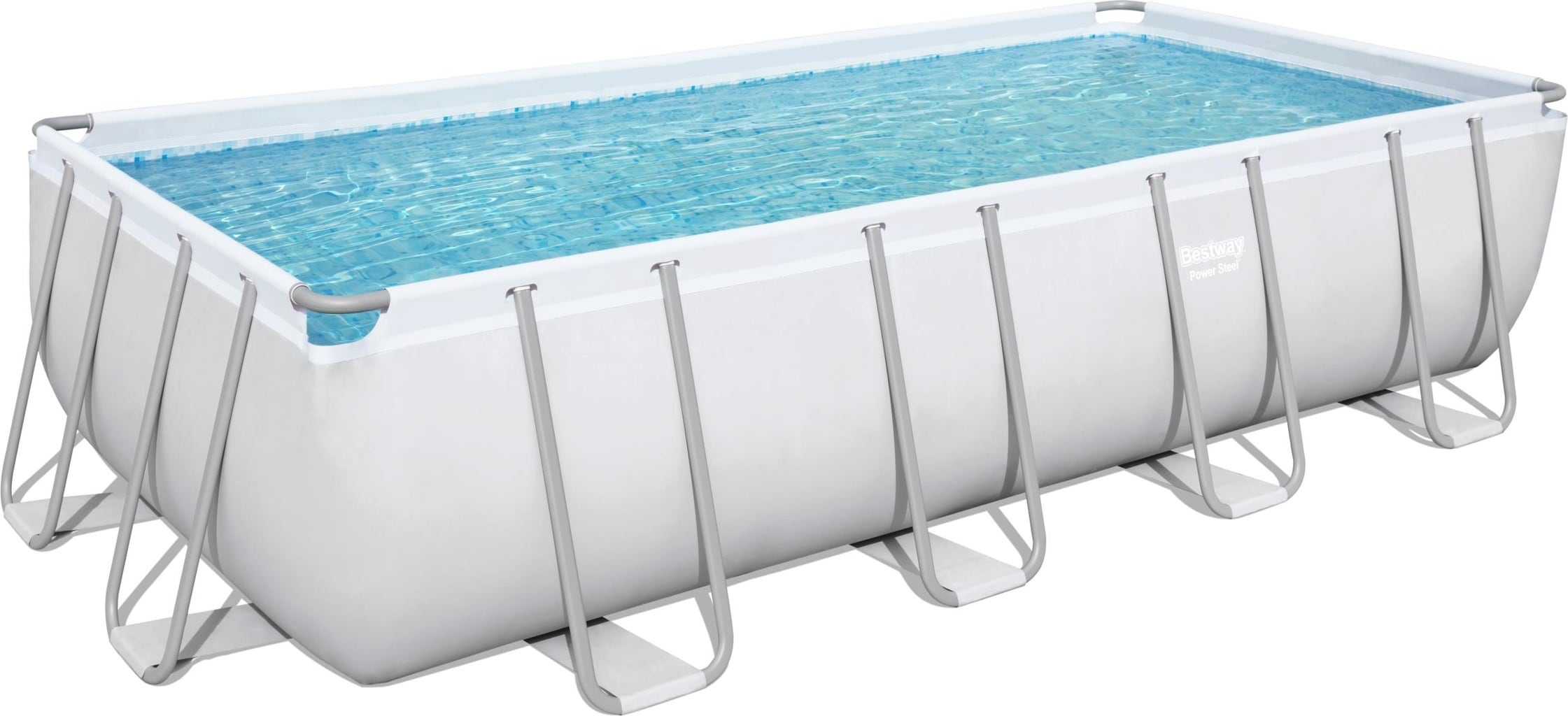 Frame Pool Komplett-Set Power Steel™ 549 x 274 x 122 cm inkl. Sandfilteranlage lichtgrau