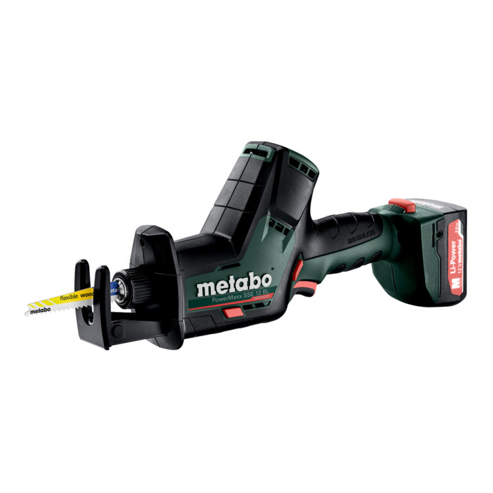 Metabo Akku-Säbelsäge PowerMaxx SSE 12 BL metaBOX 145; 12V 2x2Ah Li-Power + SC 30
